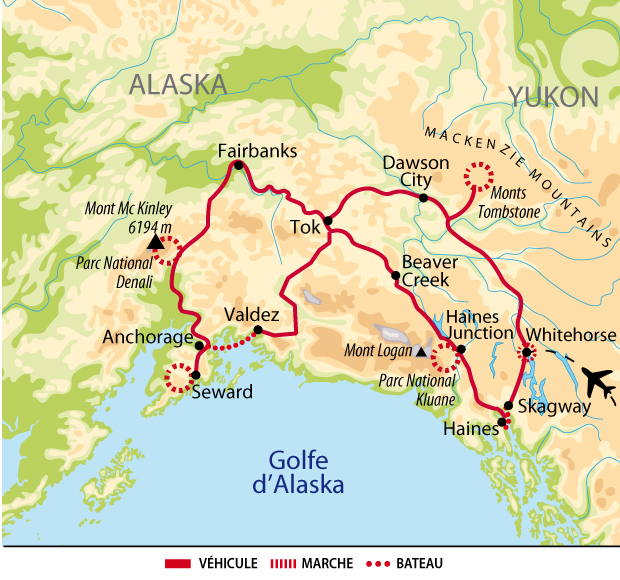 Itinéraire Alaska - Yukon